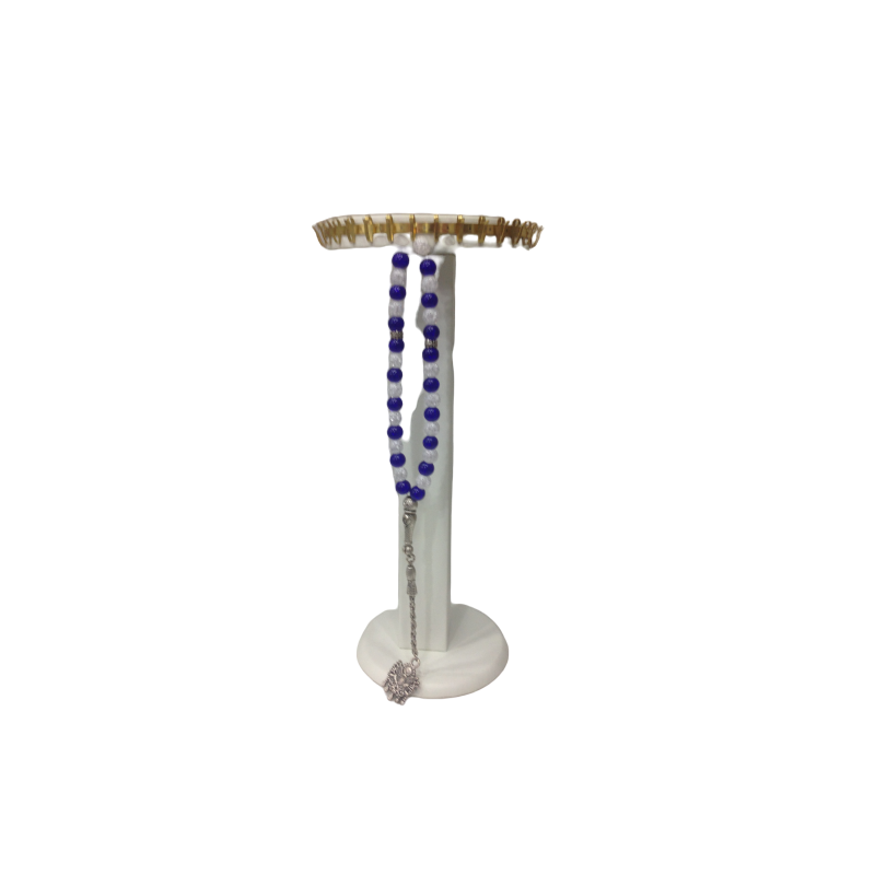 TIRNAKLI BEYAZ KOLYE&TESBİH DEKORU